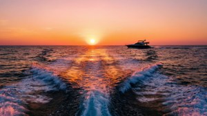 Sunset Yacht Wake