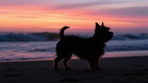 Sunset Yorkie Silhouette