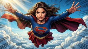 Supergirl in Flight