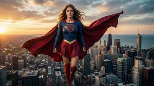 Supergirl Skyline Sunset