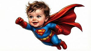 Superhero Baby Flying