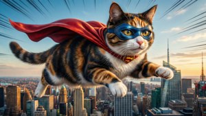 Superhero Calico Cat