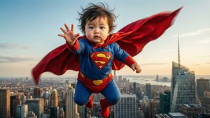 Superhero Flying Baby