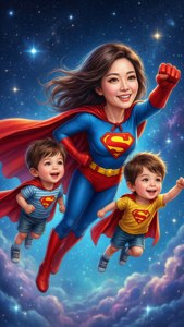 Superhero Mom and Boys