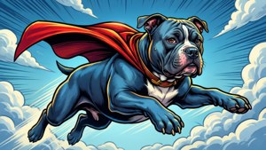 Superhero Pitbull Flying