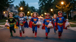 Superhero Trick-or-Treaters