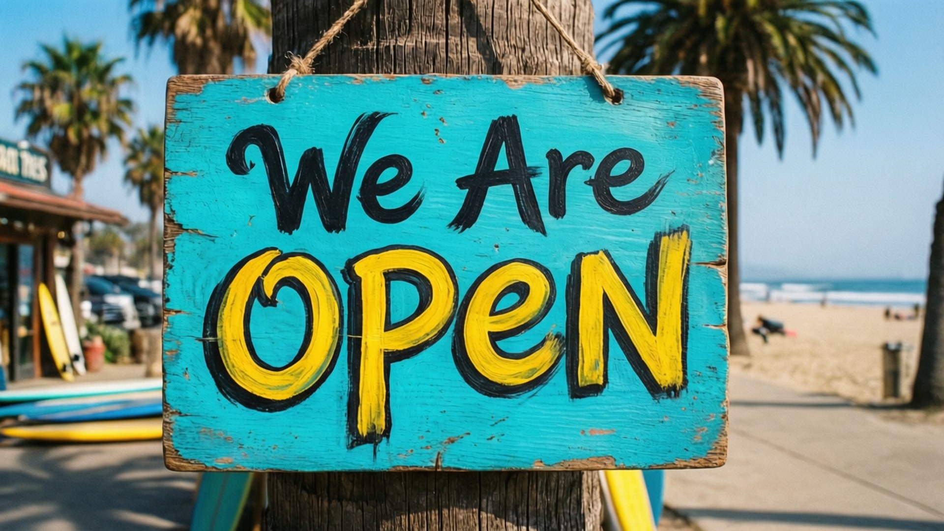 Surf Shop Open by Wallpapers.art Studio