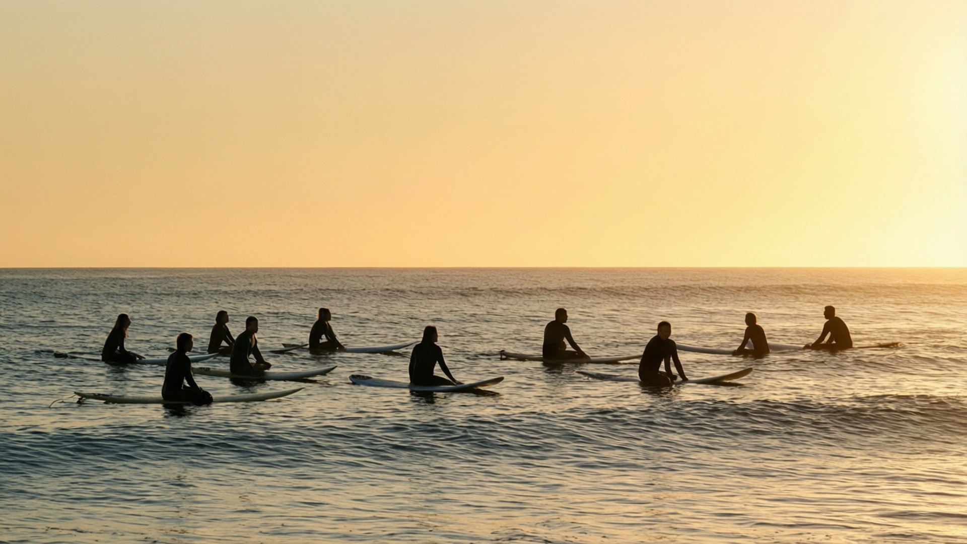 Surfers at Golden Hour by Wallpapers.art Studio