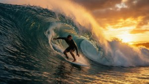 Surfing Giant Wave