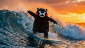 Surfing Kumomon Wave