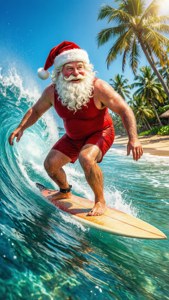 Surfing Santa