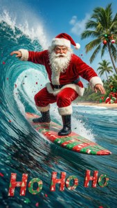 Surfing Santa Ho Ho Ho