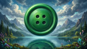Surreal Giant Green Button