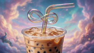Surreal Straw Bubble Tea