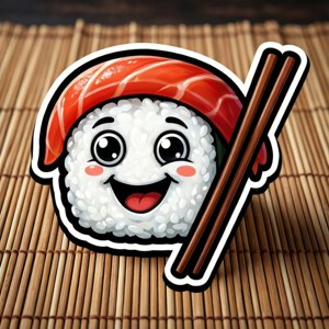 Sushi Roll Kawaii Sticker