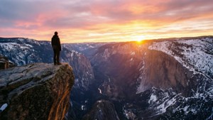 Sven on Cliff Sunset