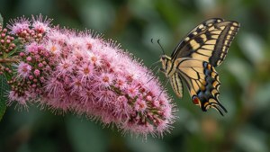 Swallowtail on Pink Bush