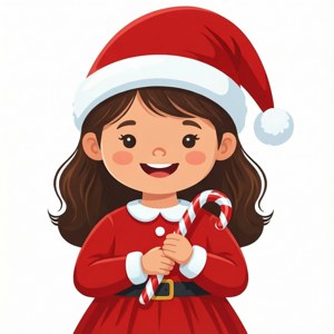 Sweet Candy Cane Girl