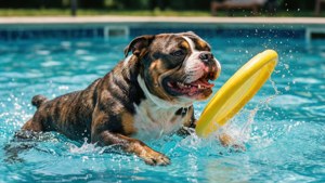 Swimming American Bully Frisbee