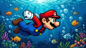 Swimming Mario Sprite