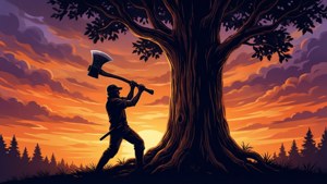 Swinging Axe Silhouette
