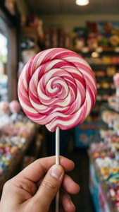 Swirl Lollipop in Hand