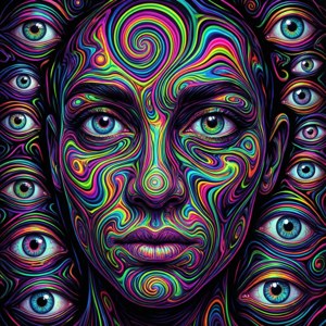 Swirling Faces Pattern