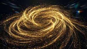 Swirling Gold Particles