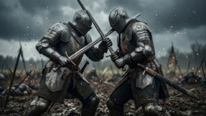 Sword Clash at Dusk