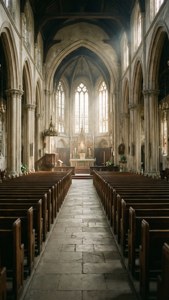 Symmetrical Church Aisle