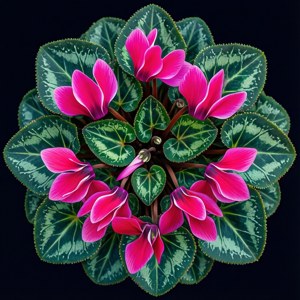 Symmetrical Cyclamen Pattern