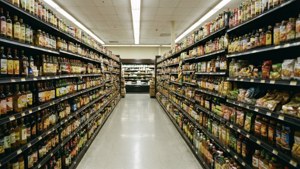 Symmetrical Grocery Aisle