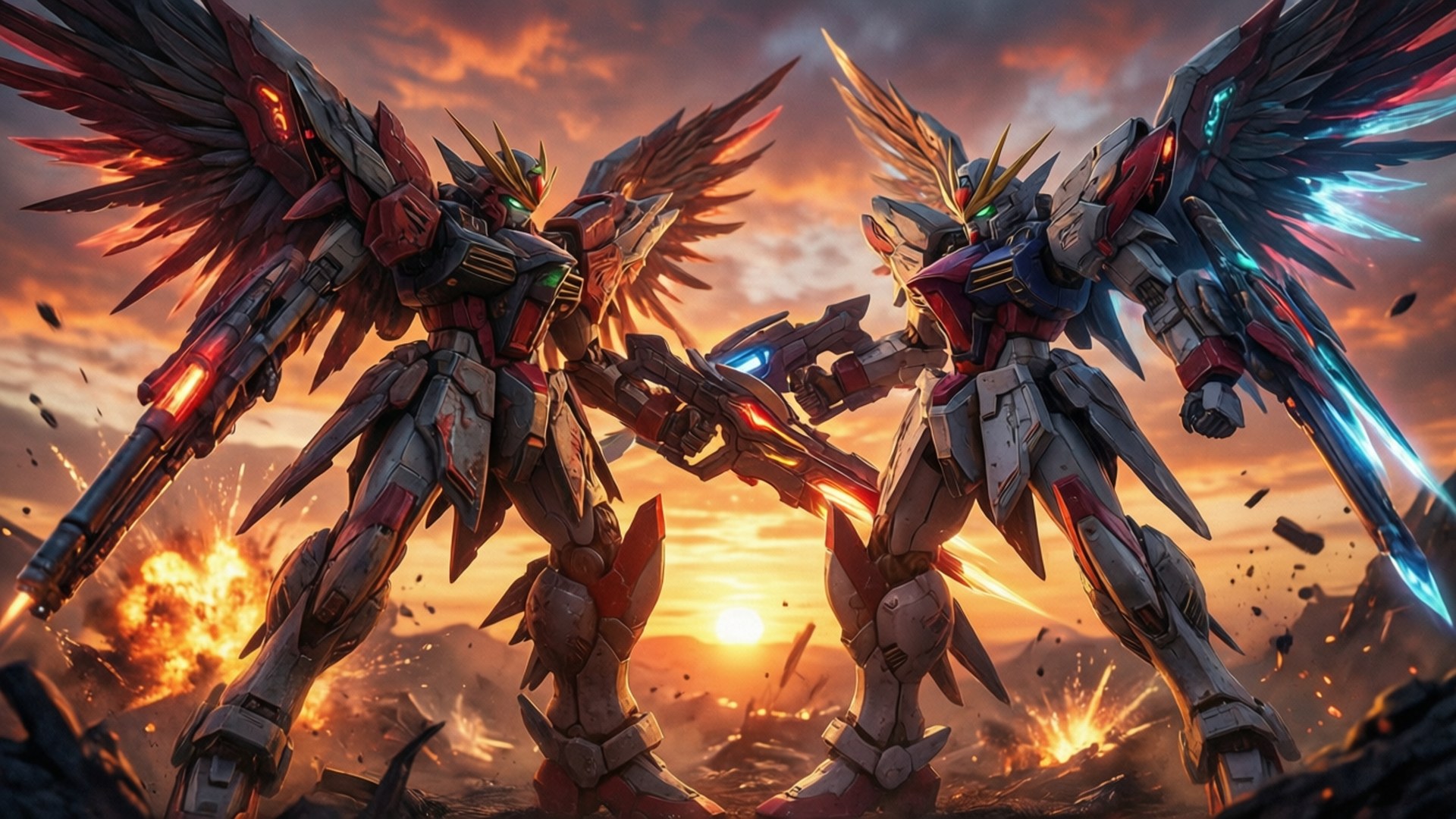 Symphogear Mecha Battle Sunset by Wallpapers.art Studio