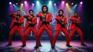 Synchronized Red Suits