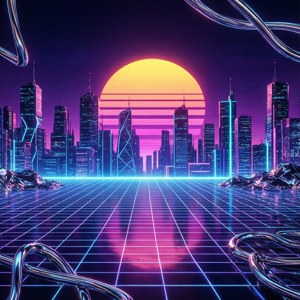 Synthwave City Sunset