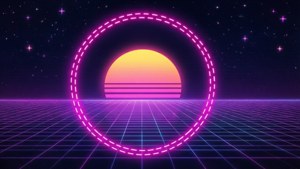 Synthwave Dashed Sun