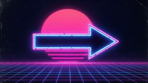 Synthwave Neon Arrow 80s