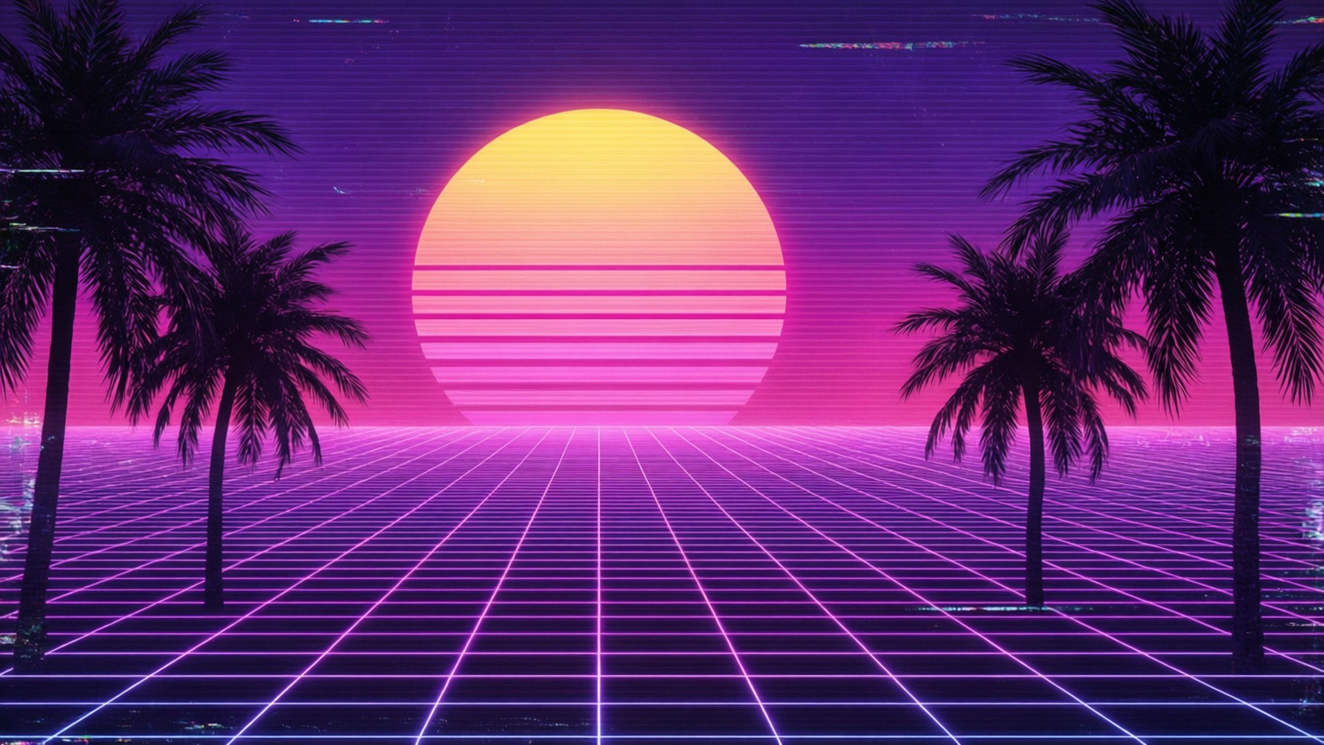 Synthwave Sunset by Wallpapers.art Studio