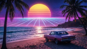 Synthwave Sunset Beach