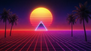 Synthwave Sunset Grid