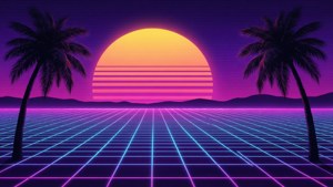 Synthwave Sunset Vector