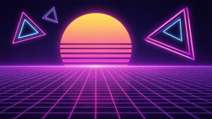 Synthwave Vector Sunset