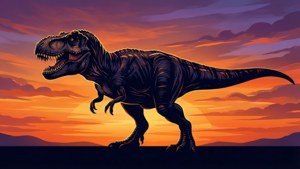 T Rex Sunset Silhouette