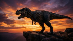 T-Rex Sunset Silhouette