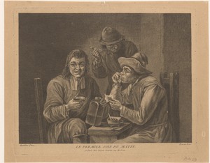 Tabaksnuivend en -rokend gezelschap