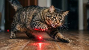 Tabby Chasing Laser