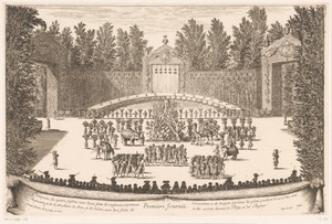 Tableau vivant met de vier seizoenen tijdens feest op Versailles