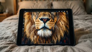 Tablet Lion Mane Art