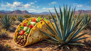 Taco in Desert Landscape