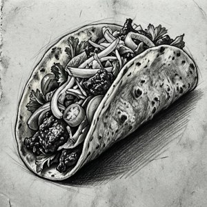 Taco Pencil Sketch